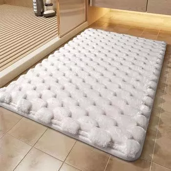 Толстые мягкие коврики для ванной комнаты, нескользящий коврик для пола в душевой, впитывающий воду, быстро высыхающий, коврик для двери в ванную, имитация меха кролика 40x50cm