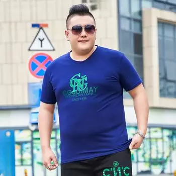 Толстые мужчины больших размеров, футболка больших размеров с короткими рукавами и v-образным вырезом из чистого хлопка, очень большая свободная футболка с половиной рукавов, топ 7XL 2XL чёрный