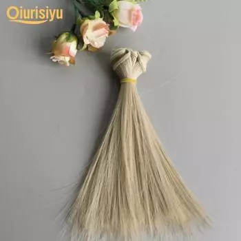 Толстые натуральные прямые волосы, парик, кукла, игрушка, аксессуары для волос, детский подарок 7#