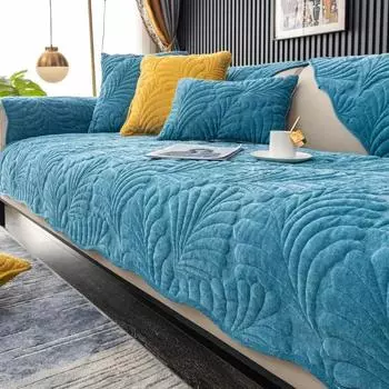 Толстые плюшевые чехлы для диванов, нескользящие однотонные подушки для дивана в гостиной, зимние теплые чехлы для диванов в форме буквы L, протекторы для диванов A 70x70