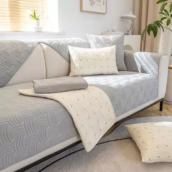 Толстые плюшевые чехлы на диваны, нескользящий тканый узор, коврик для дивана, однотонный диван, полотенце, чехол для дивана, коврик для защиты гостиной 70x70cm 1pcs