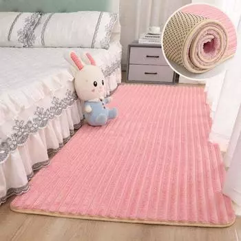 Толстые плюшевые коврики у кровати, мягкие коврики из искусственного меха кролика для спальни, розовый ковер для спальни для девочек, мягкий нескользящий ковер у кровати 40x120cm зелёный