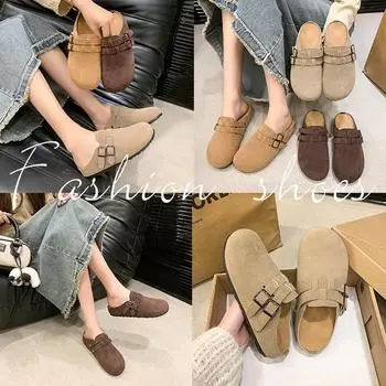 Толстые подошвы тапочки женские весна A Footstomp Baotou полутапочки Tide с ленивыми тапочками женская внешняя одежда модная женская дышащая обувь 35