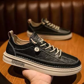 Толстые повседневные кроссовки для доски, дышащие рабочие кроссовки для мужчин, весна-осень, на шнуровке, черные, для отдыха, вулканизированные туфли для мужчин, скидки, размер 40 39
