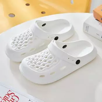 Толстые сандалии мужские женские тапочки летние уличные тапочки унисекс домашняя обувь пара плоские туфли ЭВА мягкая подошва шлепанцы полые 36