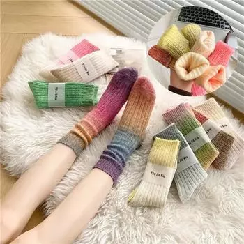 Толстые шерстяные носки для бега, повседневная мягкая хлопковая женская спортивная обувь, зимние теплые носки, дышащие, быстросохнущие вязаные шерстяные носки Free