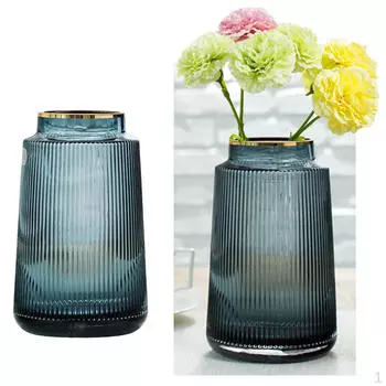 Толстые стеклянные прозрачные вазы для цветов, ваза для украшения дома и свадьбы, 3 размера Blue 20cm