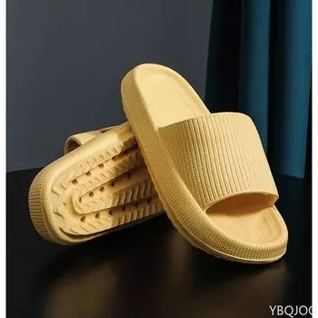 Толстые тапочки для ванной и дома на платформе, тапочки Cloud, нескользящие шлепанцы, женские сандалии, женская мода, мягкие тапочки из ЭВА для дома 32- 33 светло-синий