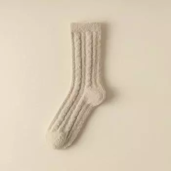 Толстые Теплые Пушистые Носки Женские Зимние Домашние Напольные Пушистые Носки Вязаные Вельветовые Термоноски для Сна Мягкие Удобные Ретро Классические EU35-40 US5-9