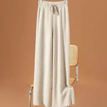 Толстые теплые трикотажные повседневные шикарные базовые мягкие эластичные женские брюки с высокой талией корейская мода прямые брюки длиной до щиколотки для женщин XS чёрный