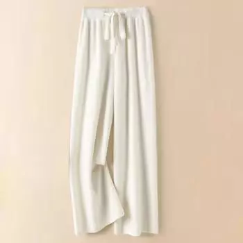 Толстые теплые трикотажные повседневные шикарные базовые мягкие эластичные женские брюки с высокой талией корейская мода прямые брюки длиной до щиколотки для женщин XL чёрный