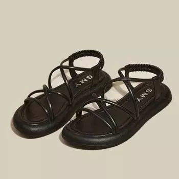 Толстые женские новые летние повседневные римские сандалии с мягкой подошвой на возвышении, маленькая женская обувь Sandalias Mujer Sandal 40 белый