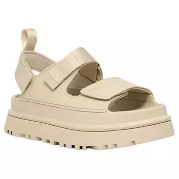 Толстые Золотистые US8 [UGG] Сандалии, Ремешки, Подошва, Платформа, Легкие, Сияющие, Женские, GOLDENGLOW, 1152685, Морская_Соль (ССАЛ), (25,0 см) [Использовал]