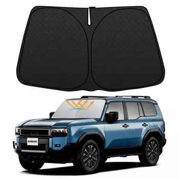 Толстый 5-слойный BLUESEATEC Toyota Land Cruiser 250 Land Cruiser 250 передний солнцезащитный козырек для лобового стекла, зонтик, только для модели автомобиля, солнцезащитный козырек из толстого материала чёрный