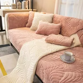 Толстый бархатный плюшевый чехол для дивана, 3-4-местный чехол для дивана, мебель для гостиной, нескользящий чехол на подлокотник, подушка для дивана на двоих 70x70