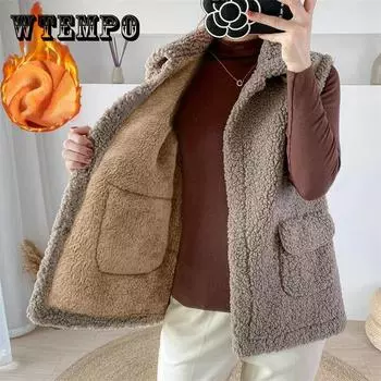 Толстый бархатный жилет из искусственной овечьей шерсти, весенне-осенняя универсальная повседневная куртка XXXL красный