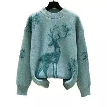 Толстый базовый свитер в ленивом стилеСвободная верхняя одежда на осень и зимуЖенский зимний наряд S верблюд