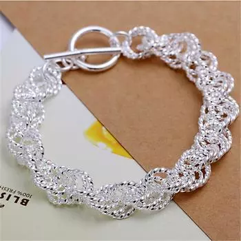 Толстый браслет с серебряным блестящим кругом, простая круглая цепочка с замком TO браслет