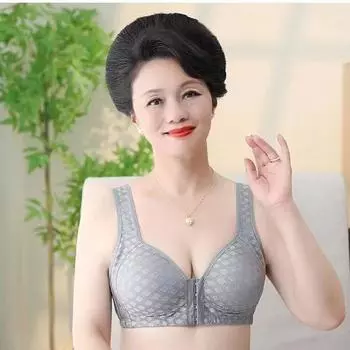 Толстый бюстгальтер большой размер бюстгальтер с пряжкой спереди тонкий антипровисающий сборка без стального кольца бюстгальтер высокого класса для женщин 36/80 серый