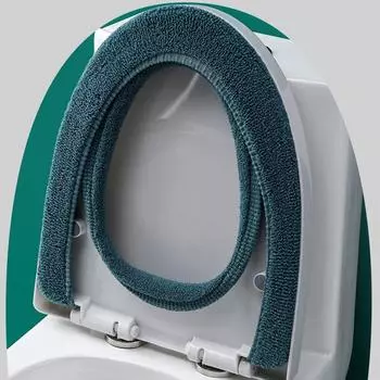Толстый чехол на сиденье унитаза Коврик для унитаза Ванная комната Бытовой чехол на сиденье унитаза Универсальная подушка для сиденья Уникальная моющаяся стиральная машина для унитаза Blue Grey/without handle rope