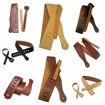 Толстый гитарный плечевой ремень из искусственной кожи, ремень для гитары, портативный ремень для гитары, аксессуары для гитары светло-коричневого