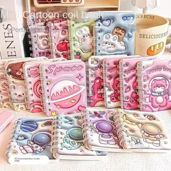 Толстый и прочный мультяшный спиральный блокнот, удобный для переноски, карманный мини-блокнот, дневник style 4 random