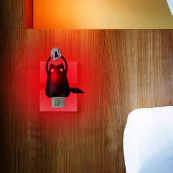 Толстый кот держит лампу-призрак Хэллоуин котенок статуя призрака светодиодная ночь