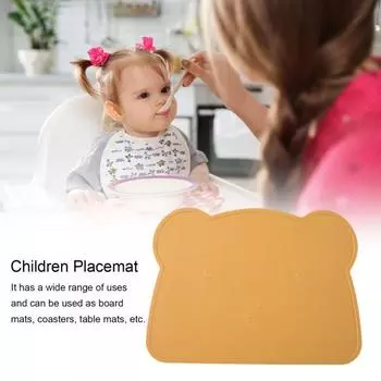 Толстый коврик для столовых приборов в форме милого медведя, силиконовый коврик для столовых приборов, теплоизоляционный, противоскользящий, легко чистится, настольный коврик для дома небесно-голубой