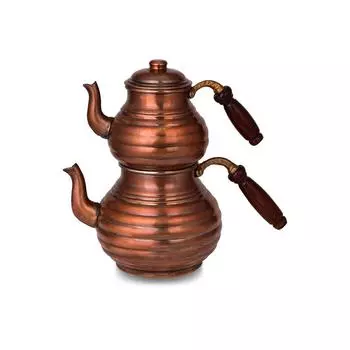 Толстый медный чайник со средним кольцом, Медный чайник, Чайный сервиз ручной работы из чистой меди, Толстый медный горшок