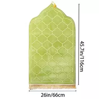 Толстый молитвенный коврик, молитвенный коврик с кисточками, исламский турецкий нерегулярный нескользящий молитвенный коврик, ковер, толстый мягкий фланель 66cm x 116cm серый