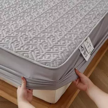 Толстый наматрасник из 100% хлопка высшего качества, чехол для королевской кровати из чистого хлопка, антибактериальный простынь, постельное белье без наволочки 90x200x30cm