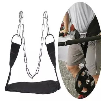 Толстый неопреновый пояс для тяжелой атлетики с цепочкой, пояс для погружения для подтягивания подбородка, гири, штанги, пояс для фитнеса, бодибилдинга, спортзала чёрный