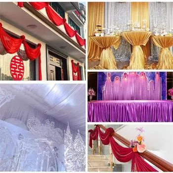 Толстый перламутровый фон из ледяной шелковой ткани, разноцветные ткани, свадебный фон, направляющая ткань, ткань из ледяного шелка 1*1.55m