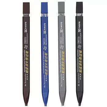 Толстый плоский механический карандаш для рисования 2B со стержнями для карандашей, офисные принадлежности