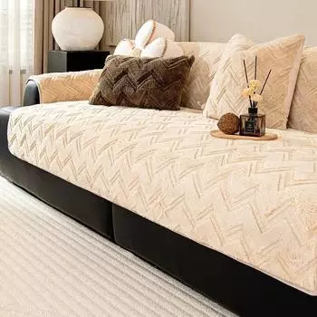 Толстый плюшевый чехол для дивана, чехлы для секционных диванов, нескользящий пушистый мягкий чехол для дивана, для собак, детей, домашних животных, защита мебели A 70x70