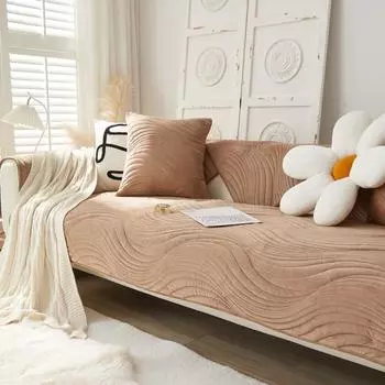 Толстый плюшевый чехол на диван, осень-зима, Нескользящая подушка для дивана, украшение для дома, гостиной, стеганая подушка для дивана, универсальное полотенце для дивана pillowcase 45x45 cm