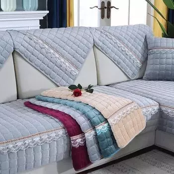 Толстый плюшевый защитный чехол для дивана, нескользящий чехол для дивана, современные фланелевые чехлы для диванов для гостиной, 3-местные диваны и кресла W70xL70