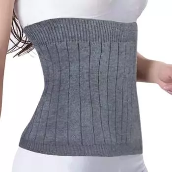 толстый пояс для живота для женщин и мужчин [КОМФОРТИС] Теплый, (Л, серый) серый