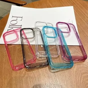 Толстый противоударный прозрачный чехол для телефона iPhone 15 Pro Max 14 Pro 13 12 11 Pro XS Max 7 8 Plus Защитная крышка камеры задняя крышка iPhone 13 чёрный