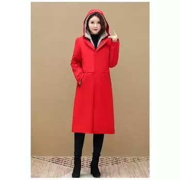 Толстый пуховик со съемным капюшоном из искусственного меха для женской зимней парки M