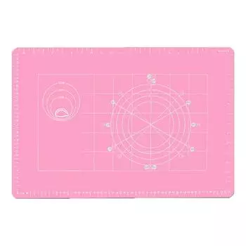 Толстый силиконовый коврик для выпечки с мерками, противоскользящий коврик для выпечки, многоразовый коврик для раскатывания теста