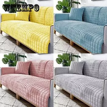 Толстый вельветовый плюшевый чехол для дивана, универсальный чехол для дивана, полотенце, скандинавская комбинированная подушка для дивана, нескользящий чехол для дивана для гостиной 70*70CM