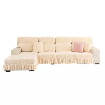 Толстый жаккардовый бархатный чехол для дивана, универсальный осенне-зимний кремовый стиль, диванная подушка, украшение юбки, эластичный чехол для дивана, ткань 65-85cm*65-85cm*5-20cm