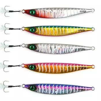Tolure Metal Jig Set 60g Laser Foil Paper Luminous Jig Set Mackerel Flounder Bluefish Red Snapper Yellowtail Grouper Seabass Root Fish Horse Mackerel