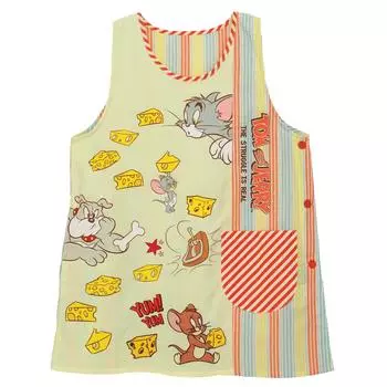 Tom and Jerry Apron Embroidered Applique Side Buttons 22201036 [Nishiki]