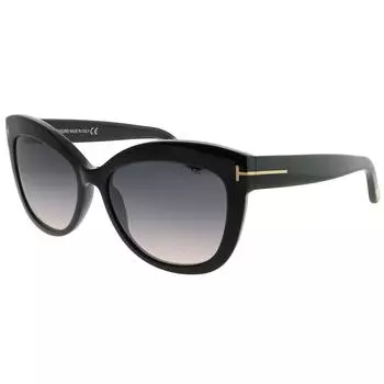 Tom Ford Alister TF 524 01B Солнцезащитные очки унисекс «кошачий глаз» блестящие черные