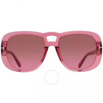 Tom Ford Billie Brown Gradient Square Ladies Sunglasses FT1012 72F 56