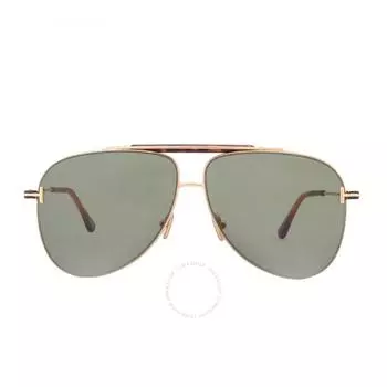 Tom Ford Brady Green Pilot Мужские солнцезащитные очки FT1018 30N 60
