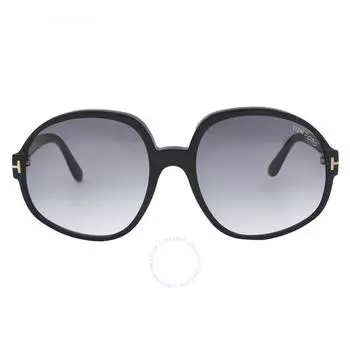 Tom Ford Claude Smoke Dark Grey Gradient Oversized Ladies Sunglasses FT0991 01B 61