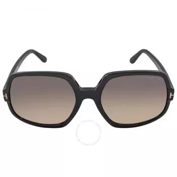 Tom Ford Delphine Smoke Gradient Oversized Ladies Sunglasses FT0992 01B 60
